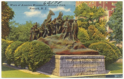 Wars of America Monument, Military Park, Newark, N. J., by Tichnor Brothers, c. 1930-1945, from the Digital Commonwealth - 1 commonwealth d791ss31p