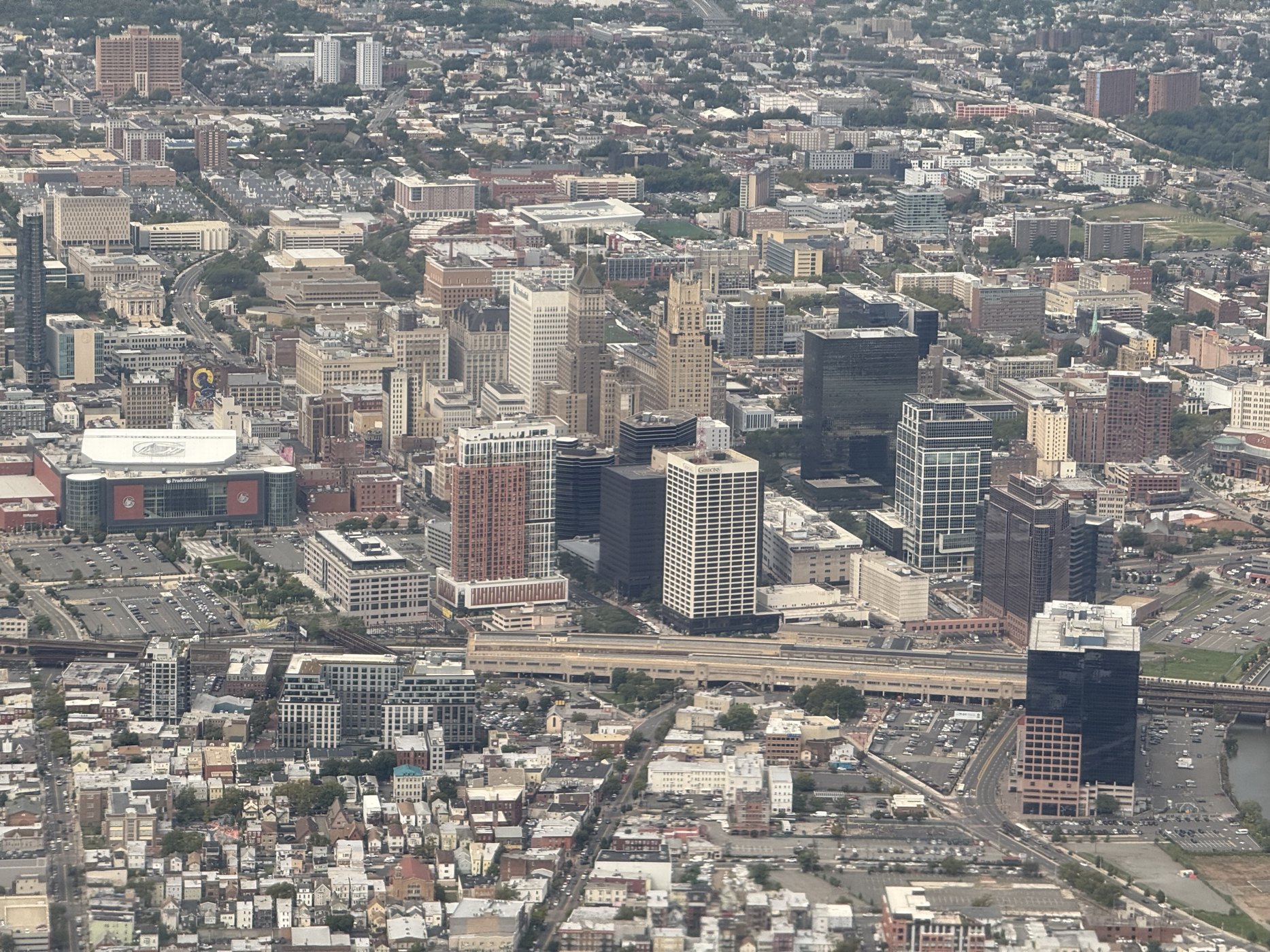 Aerial view of downtown Newark